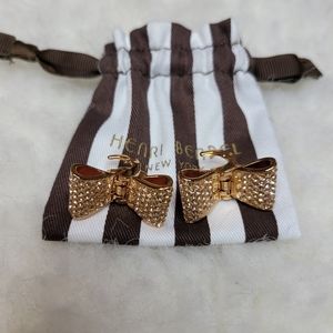 Henri Bendel Swarovski crystal bow hair clips